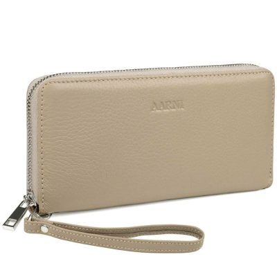 Asusteet Aarni  | Aarni Hirvennahkainen Clutch, Taupe/Hopea