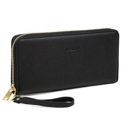 Asusteet Aarni  | Aarni Hirvennahkainen Clutch, Musta/Kulta